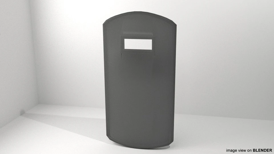 Personal Armor Shield - Modern Swat Shield 3D Model .c4d .max .obj .3ds .fbx .stl .blend