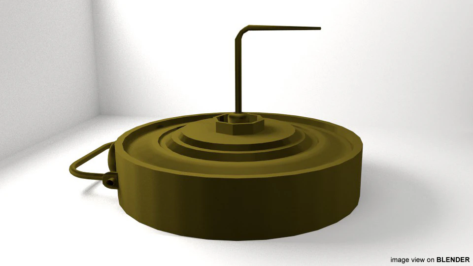 Landmine - Blast mines Anti-Vehicle 3D Model .c4d .max .obj .3ds .fbx .stl .blend