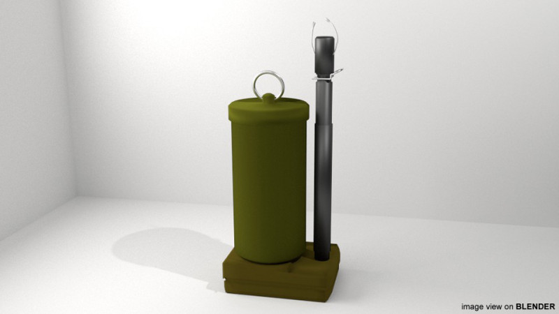 Landmine - Fragmentation Anti-Vehicle 3D 模型 .c4d .max .obj .3ds .fbx .stl .blend 