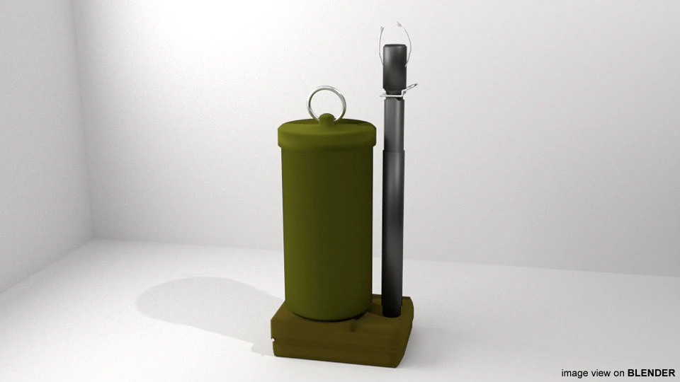 Landmine - Fragmentation Anti-Vehicle 3D Model .c4d .max .obj .3ds .fbx .stl .blend 