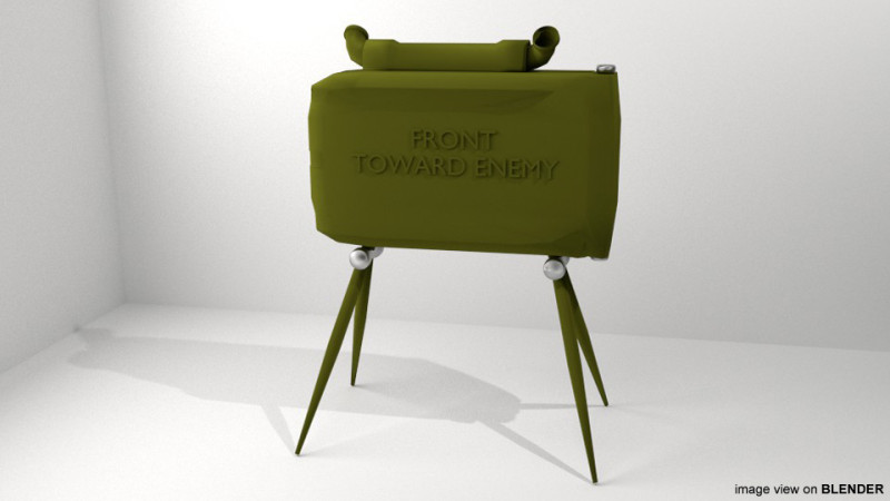 Landmine - Claymore Modelo 3D .c4d .max .obj .3ds .fbx .stl .blend 