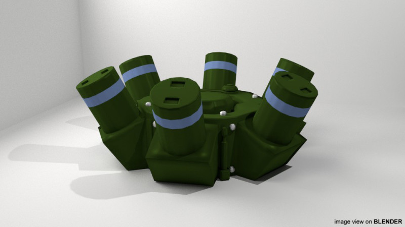 Landmine - Wide Area AT mine 3D Модель .c4d .max .obj .3ds .fbx .stl .blend