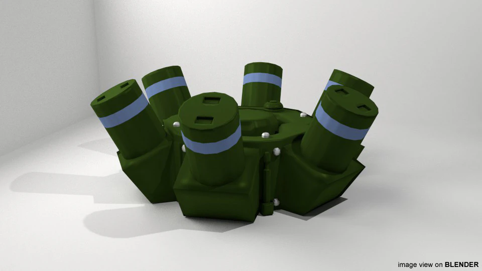 Landmine - Wide Area AT mine 3D Model .c4d .max .obj .3ds .fbx .stl .blend 