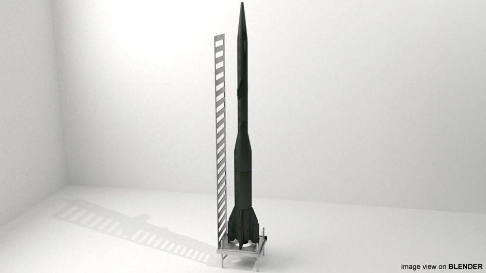 Rocket Missile - EKR 3D Model .c4d .max .obj .3ds .fbx .stl .blend