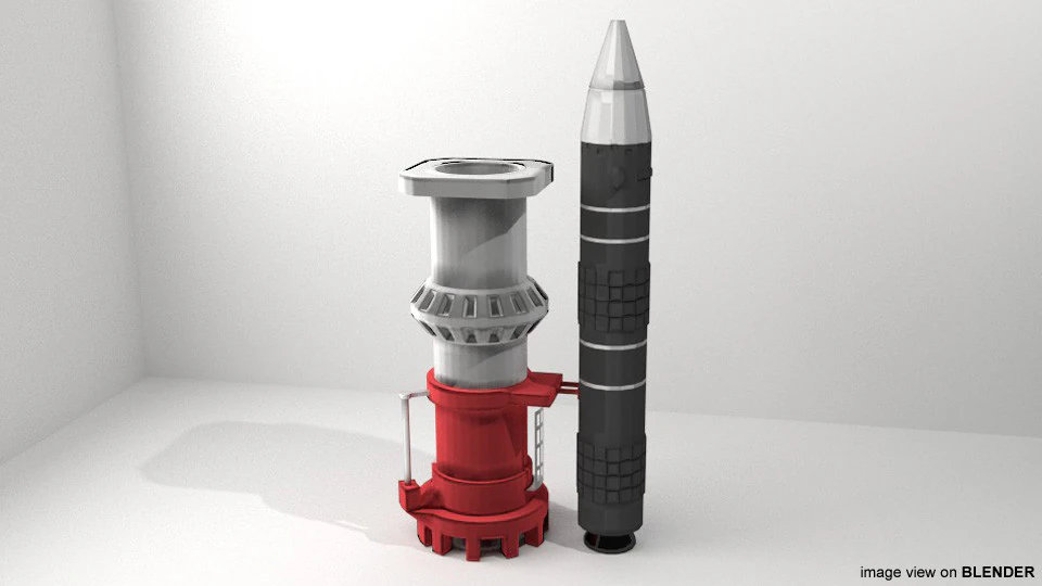 Rocket Missile - Peacekeeper 3D Model .c4d .max .obj .3ds .fbx .stl .blend 