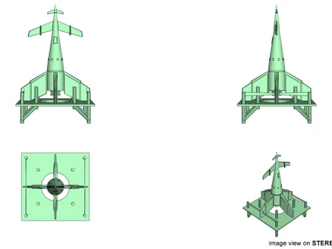 Rocket Missile - Q rocketship 3D Model