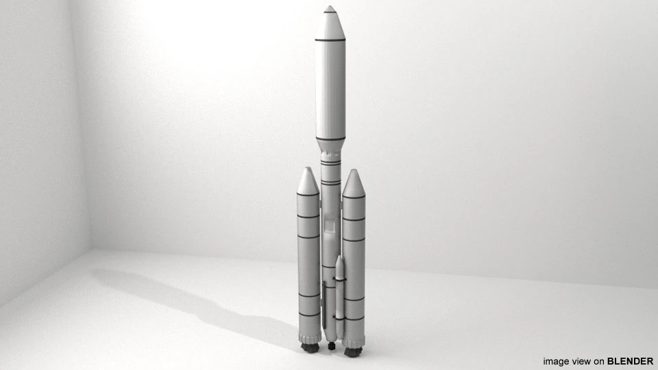 Rocket Missile - Titan III 3D Model .c4d .max .obj .3ds .fbx .stl .blend