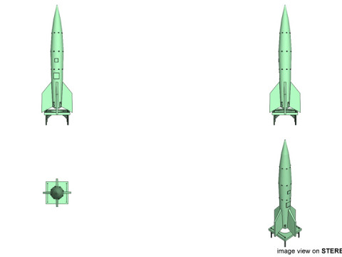 Rocket Missile - V2 3D-Modell