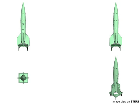 Rocket Missile - V2 3D Model