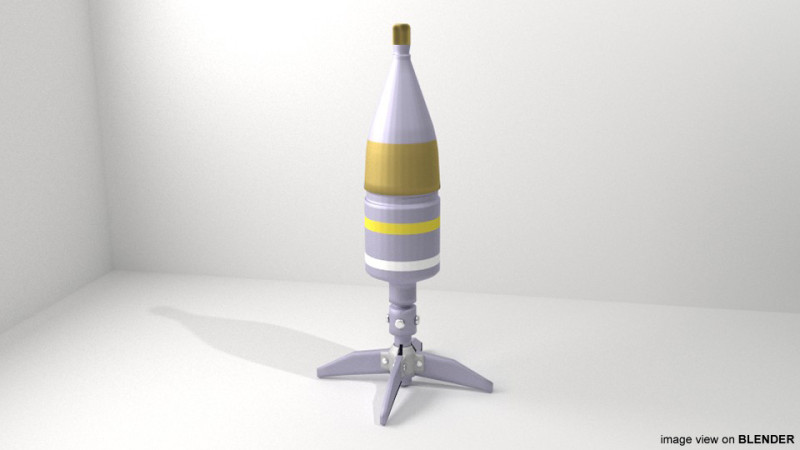 Rocket Launcher Projectile - HEAT 3D Model .c4d .max .obj .3ds .fbx .stl .blend 