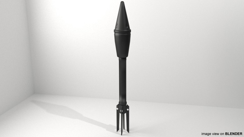 Rocket Launcher Projectile - M7A1 3D-Modell .c4d .max .obj .3ds .fbx .stl .blend 