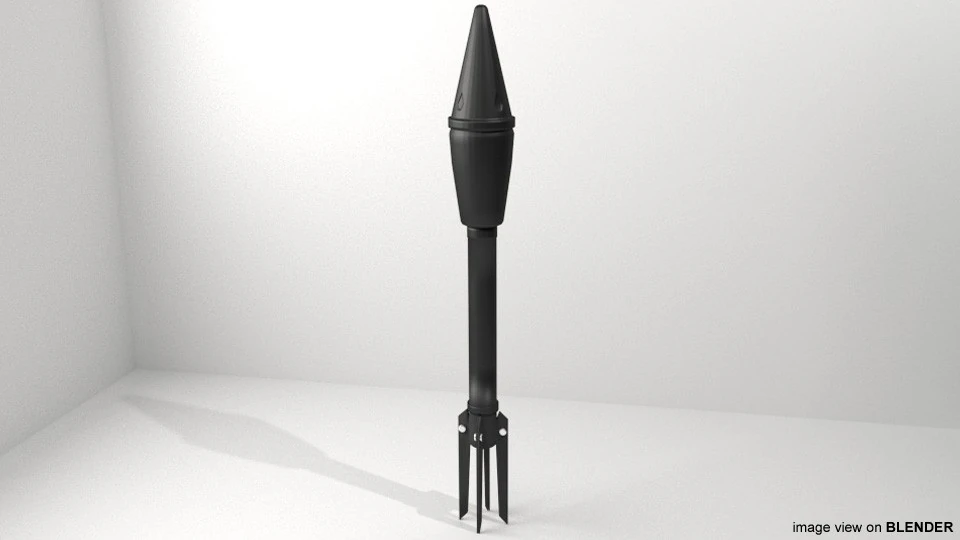 Rocket Launcher Projectile - M7A1 3D Model .c4d .max .obj .3ds .fbx .stl .blend 