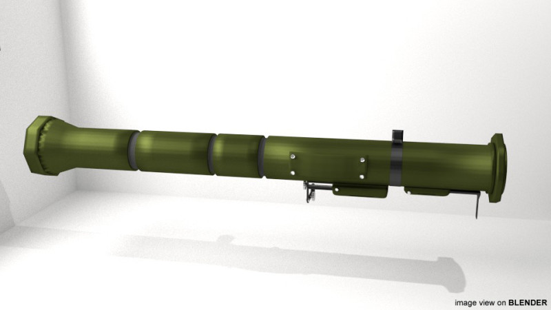Shoulder-fired Missile - AT-4 Model 3D .c4d .max .obj .3ds .fbx .stl .blend 