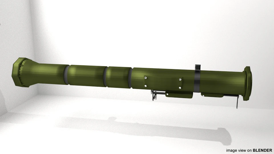 Shoulder-fired Missile - AT-4 3D Model .c4d .max .obj .3ds .fbx .stl .blend
