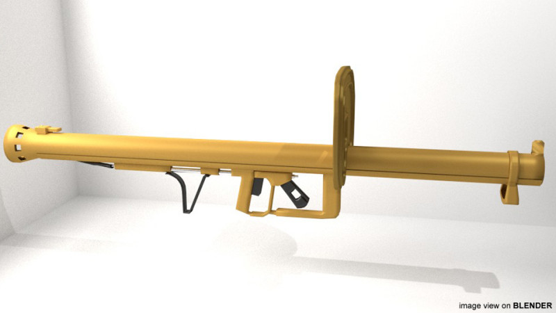 Shoulder-fired Missile - Raketenpanzerbuchse with Shield 3D Модель .c4d .max .obj .3ds .fbx .stl .blend 