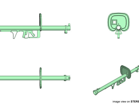 Shoulder-fired Missile - Raketenpanzerbuchse with Shield 3D Модель