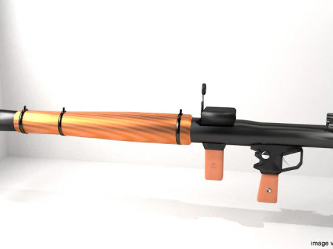 Rudal yang ditembakkan dari bahu - RPG Model 3D
