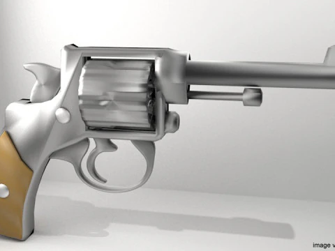 리볼버 - 권총 유형 1 3D 모델