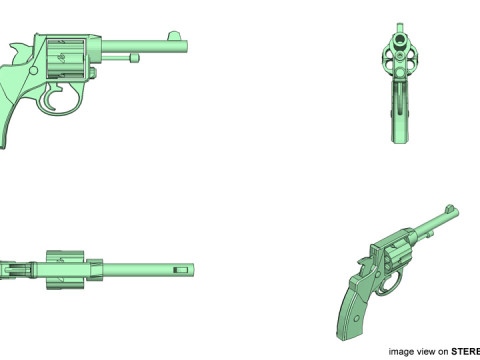Revolver - Handgun Type 1 3D Model