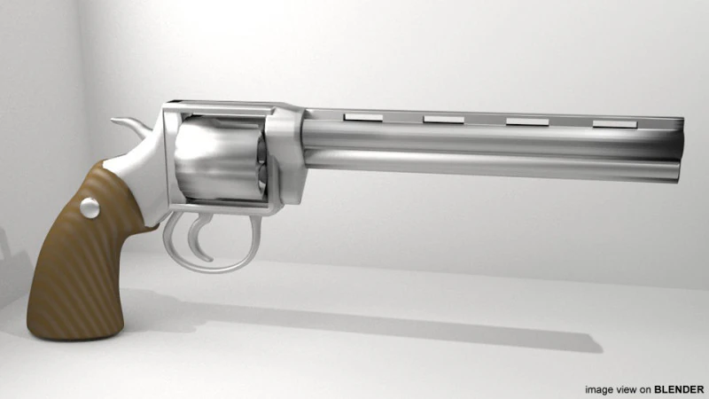 Revolver - Handgun Type 2 3D Model .c4d .max .obj .3ds .fbx .stl .blend 