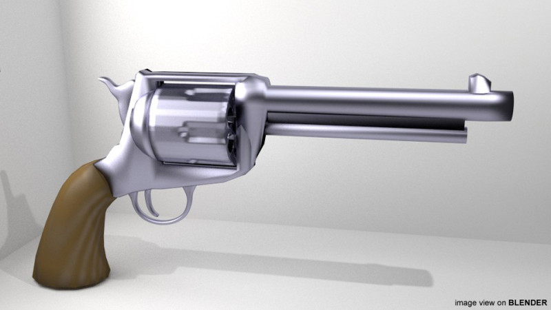 Revolver - Handgun Type 4 3D Model .c4d .max .obj .3ds .fbx .stl .blend 