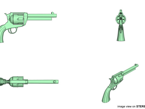 Revolver - Handgun Type 4 3D Model