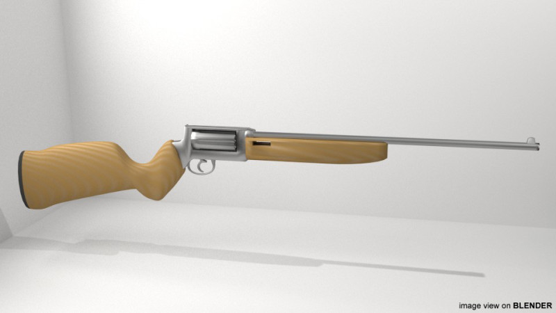 Revolver - Rifle Type 1 3D 模型 .c4d .max .obj .3ds .fbx .stl .blend 