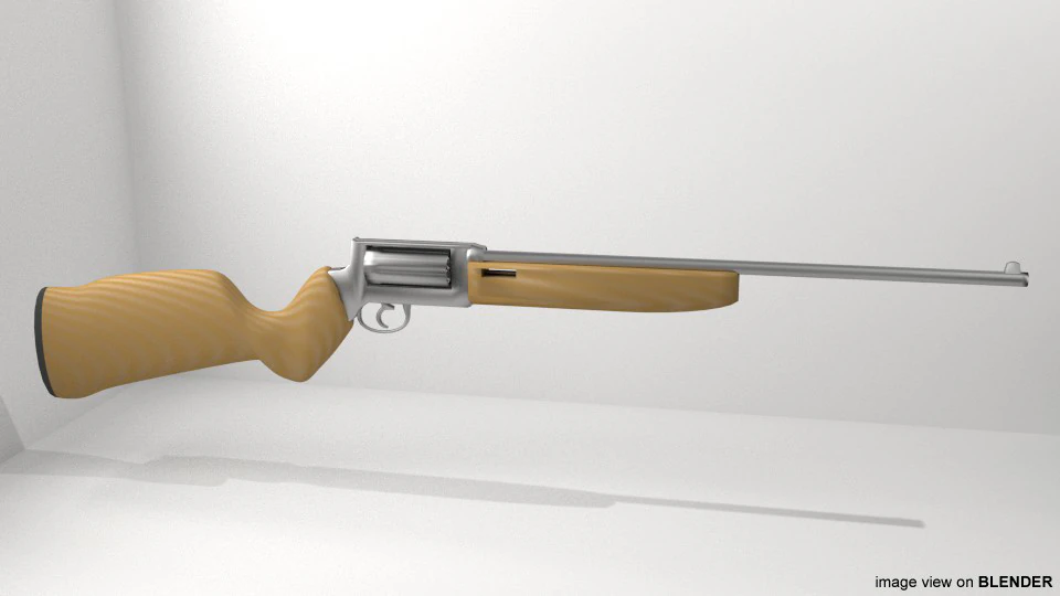 Revolver - Rifle Type 1 3D Model .c4d .max .obj .3ds .fbx .stl .blend