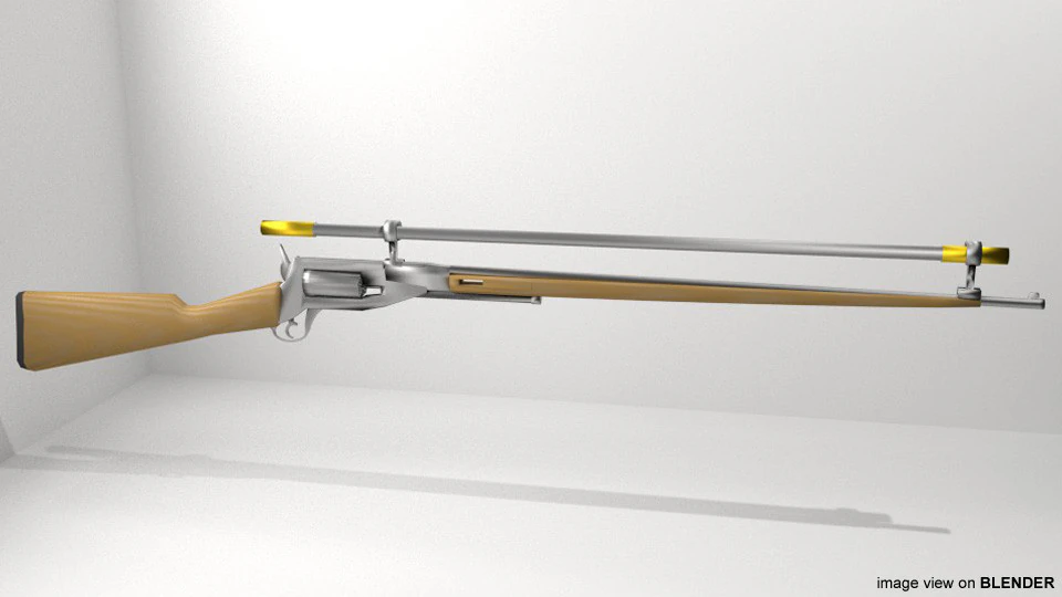 Revolver - Rifle Type 2 3D Model .c4d .max .obj .3ds .fbx .stl .blend