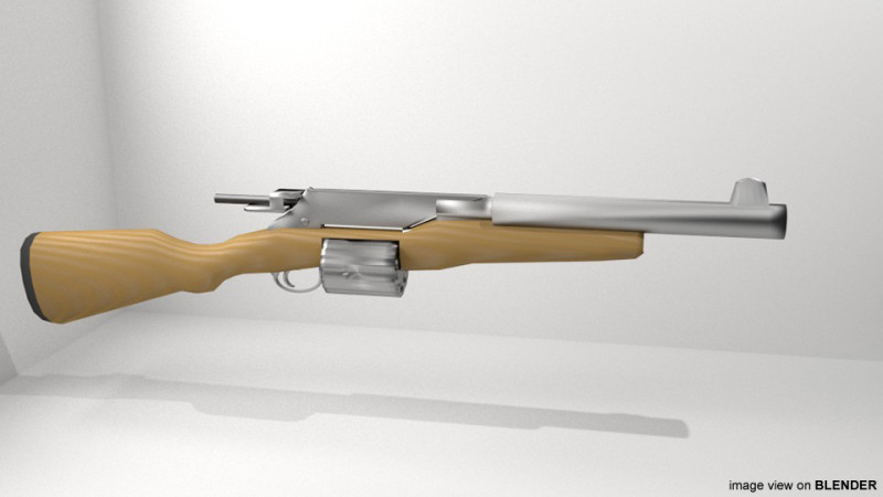 Revolver - Shortgun Type 1 Model 3D .c4d .max .obj .3ds .fbx .stl .blend 