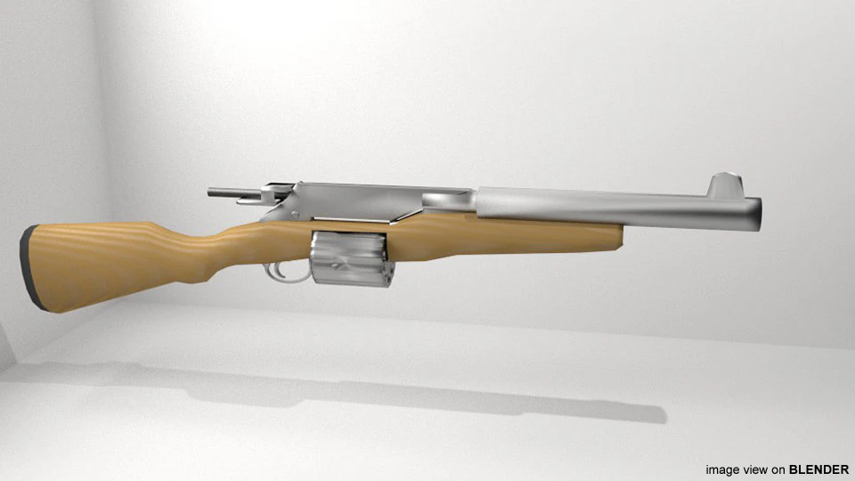 Revolver - Shortgun Type 1 3D Model .c4d .max .obj .3ds .fbx .stl .blend 