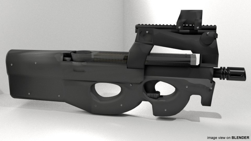 SMG - FN P90 Model 3D .c4d .max .obj .3ds .fbx .stl .blend 