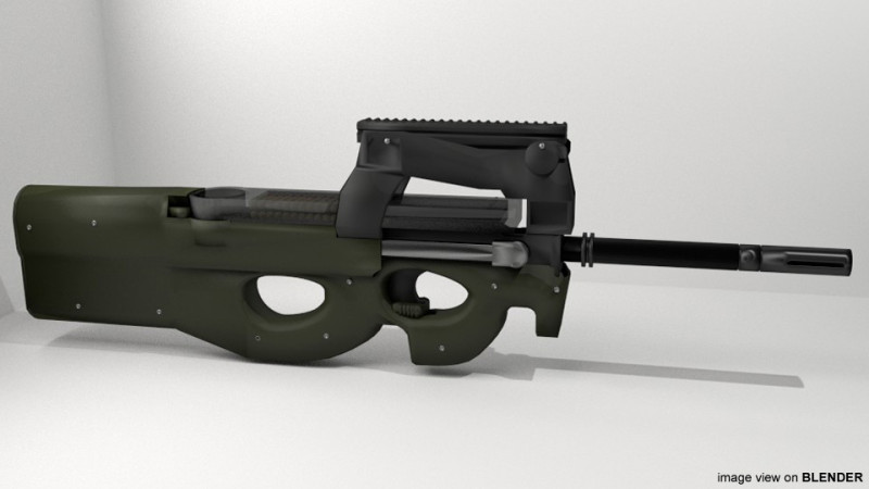 SMG - FN PS90 3Dモデル .c4d .max .obj .3ds .fbx .stl .blend 