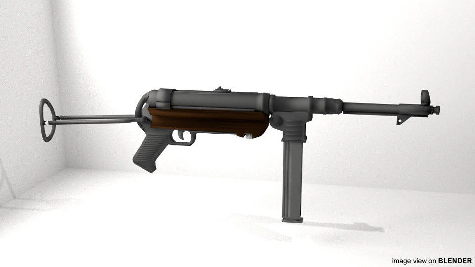 SMG - MP40 3D Model .c4d .max .obj .3ds .fbx .stl .blend 