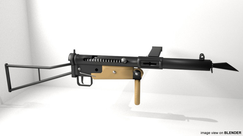 SMG - Sten Mark I 3Dモデル .c4d .max .obj .3ds .fbx .stl .blend 