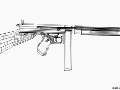 SMG - Thompson M1A1 3D Model