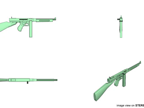 SMG - Thompson M1A1 3D Model