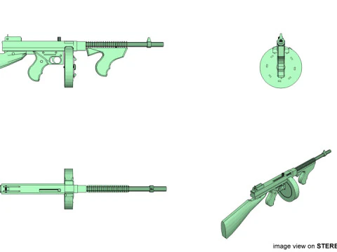 SMG - Thompson M1921 3D Model