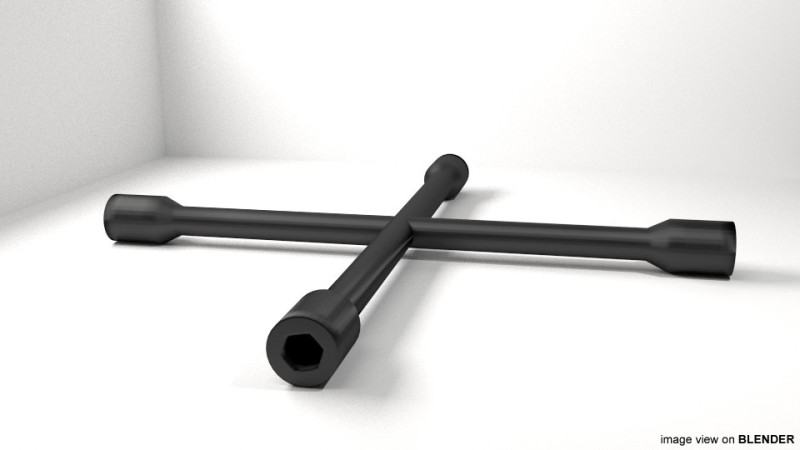 Mechanical Handtools - 4-way lug wrench 3Dモデル .c4d .max .obj .3ds .fbx .stl .blend 