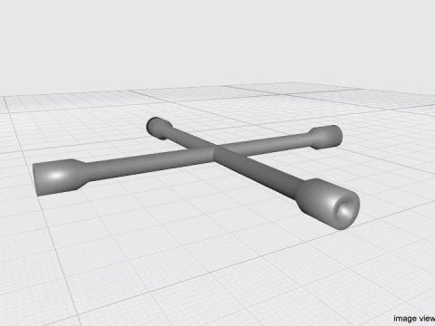 Mechanical Handtools - 4-way lug wrench 3D Model