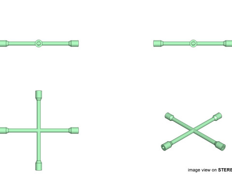 Mechanical Handtools - 4-way lug wrench 3Dモデル