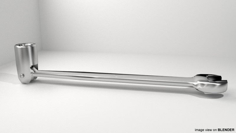 Mechanical Handtools - Flex-head Socket Wrench Modèle 3D .c4d .max .obj .3ds .fbx .stl .blend 
