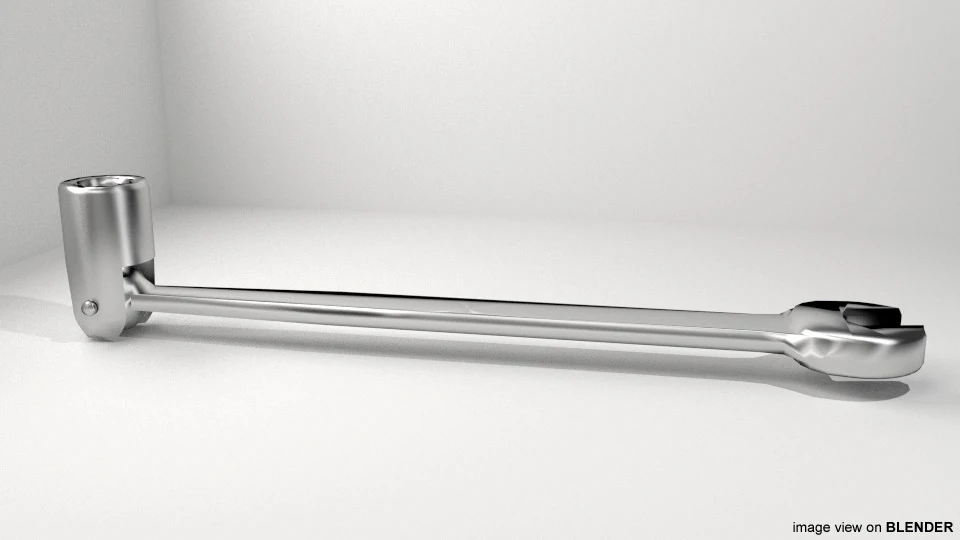 Mechanical Handtools - Flex-head Socket Wrench 3D Model .c4d .max .obj .3ds .fbx .stl .blend 
