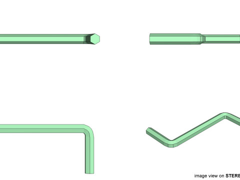 Mechanical Handtools - Hex key Wrench 3D Model