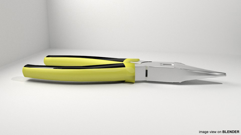 Mechanical Handtools - Long-nose Pliers 3D Model .c4d .max .obj .3ds .fbx .stl .blend 