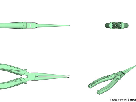 Mechanical Handtools - Long-nose Pliers 3D Model