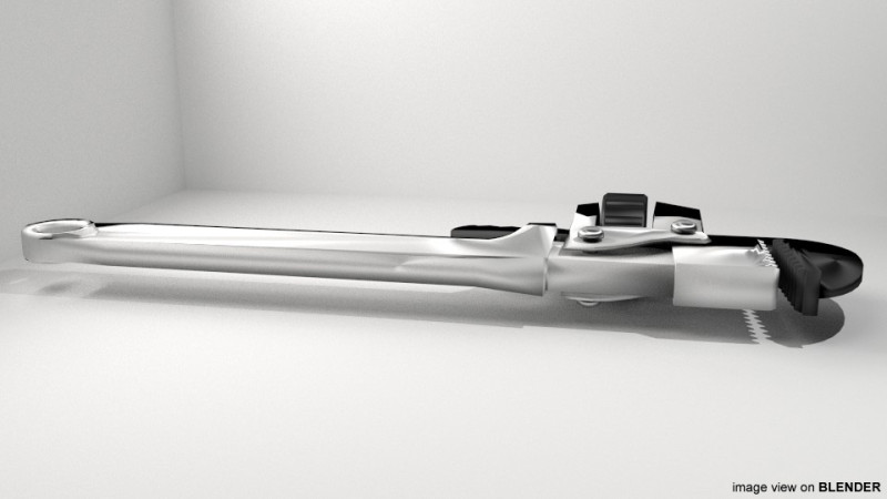Mechanical Handtools - Pipe Wrench 3D Модель .c4d .max .obj .3ds .fbx .stl .blend 