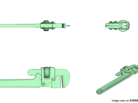 Mechanical Handtools - Pipe Wrench 3D Модель