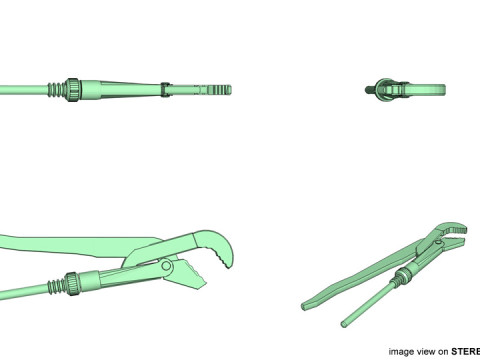 Mechanical Handtools - Plumber Wrench 3D Model