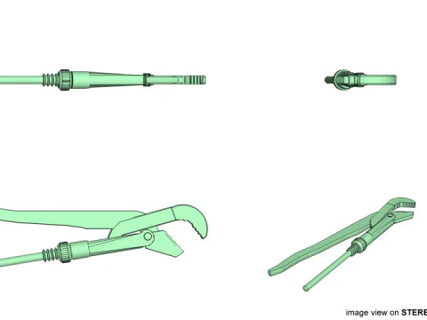 Mechanical Handtools - Plumber Wrench 3D Model